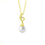 S925 Sterling Silver Moissanite Pearl Pendant Necklace
