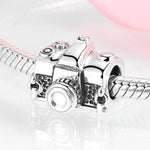 S925 Sterling Silver Camera Beaded Retro Camera Shape Pendant