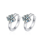 Moissanite minimalist classic four-prong earrings, versatile style
