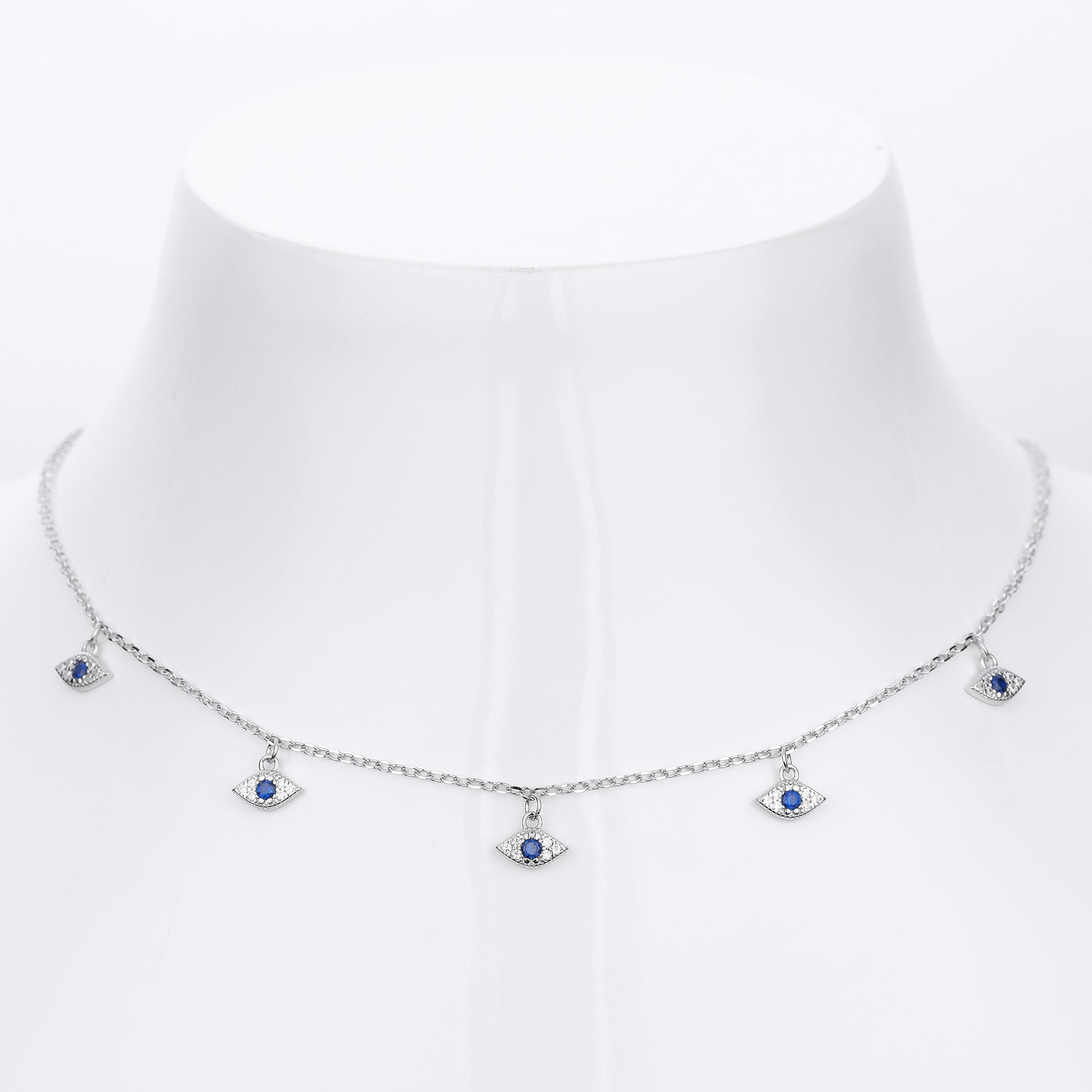 S925 Sterling Silver Fashion Evil Eye Necklace