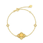 S925 Sterling Silver Gold-Plated Geometric Opal Zircon Bracelet