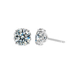 Simple and versatile moissanite 925 sterling silver classic four-prong stud earrings