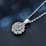 S925 Sterling Silver Moissanite Kaleidoscope Pendant Necklace