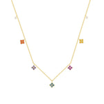 S925 Sterling Silver Necklace with Colorful Zirconia