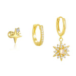 S925 Sterling Silver Micro-set Zircon Stud Earrings(A pair)