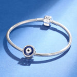 S925 Silver Blue Eye Beads Devil's Eye Zircon Trim Beaded Pendant
