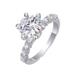 S925 Sterling Silver Ring with 1, 2, or 3-Carat Moissanite