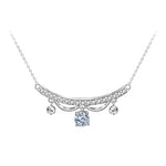 S925 Sterling Silver Moissanite Lace Princess Bell Pendant Necklace