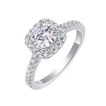 S925 Silver "Square Sugar" Moissanite Ring