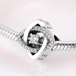 S925 Sterling Silver Infinite Ring Micro Inlaid Zircon Pendant