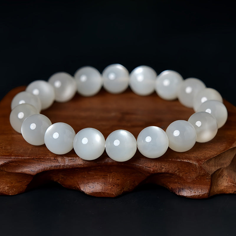 Natural White Moonstone Cat's Eye Bracelet