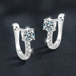 S925 Sterling Silver Moissanite Classic U-Shaped Earrings