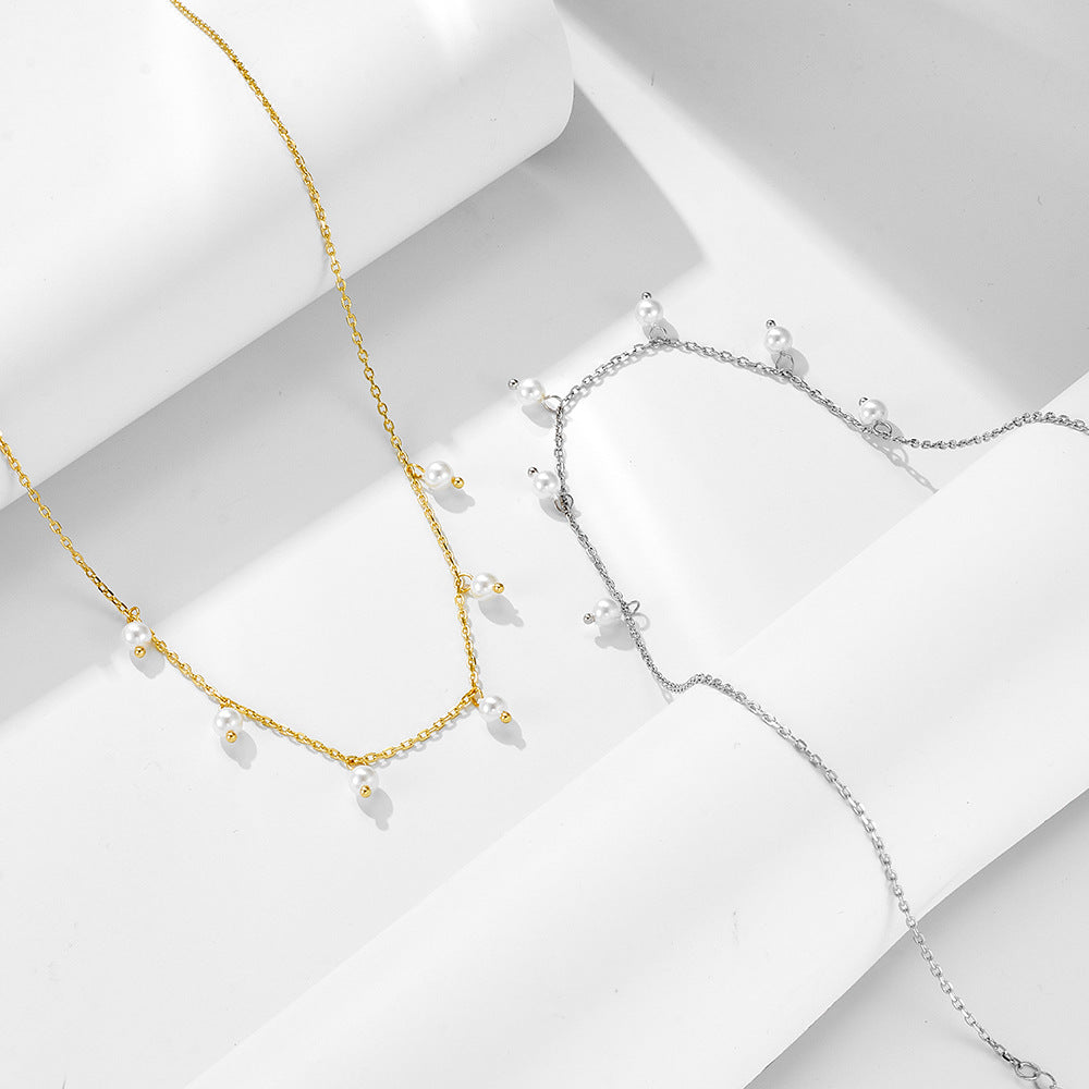 S925 Sterling Silver Shell Pearl Necklace