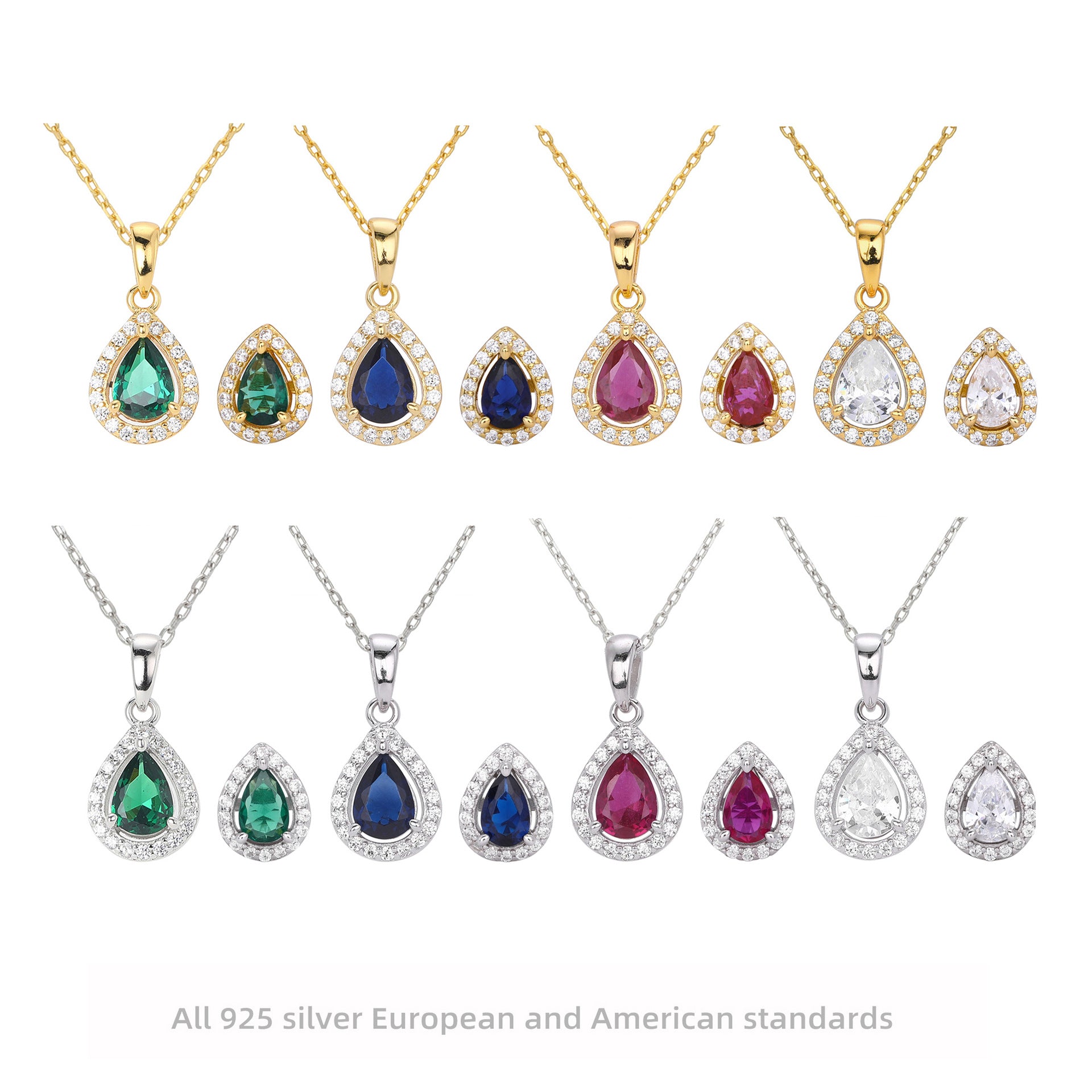 Double-layer zircon earrings and affordable luxury zircon necklace