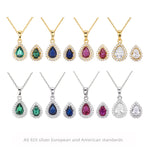 Double-layer zircon earrings and affordable luxury zircon necklace