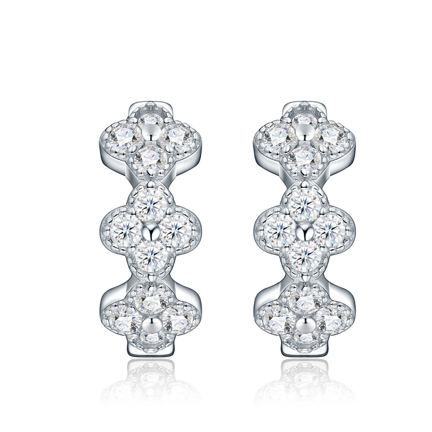 S925 Silver Moissanite Earrings – Chic "Chanel-Style"