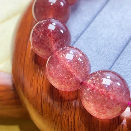 Natural Pigeon-Blood Red Strawberry Quartz Bracelet