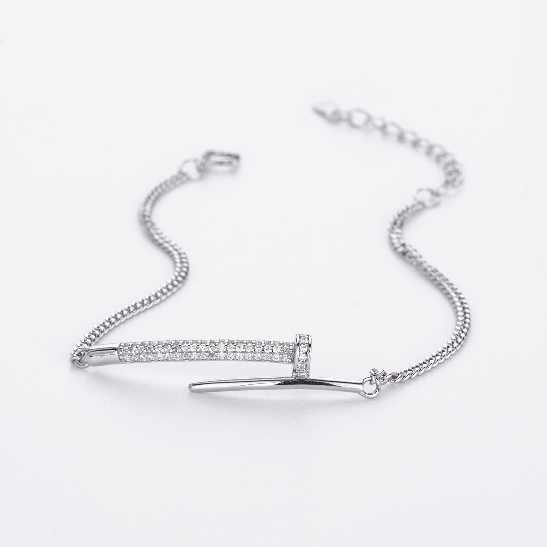 S925 Sterling Silver Studded Bracelet with Zirconia