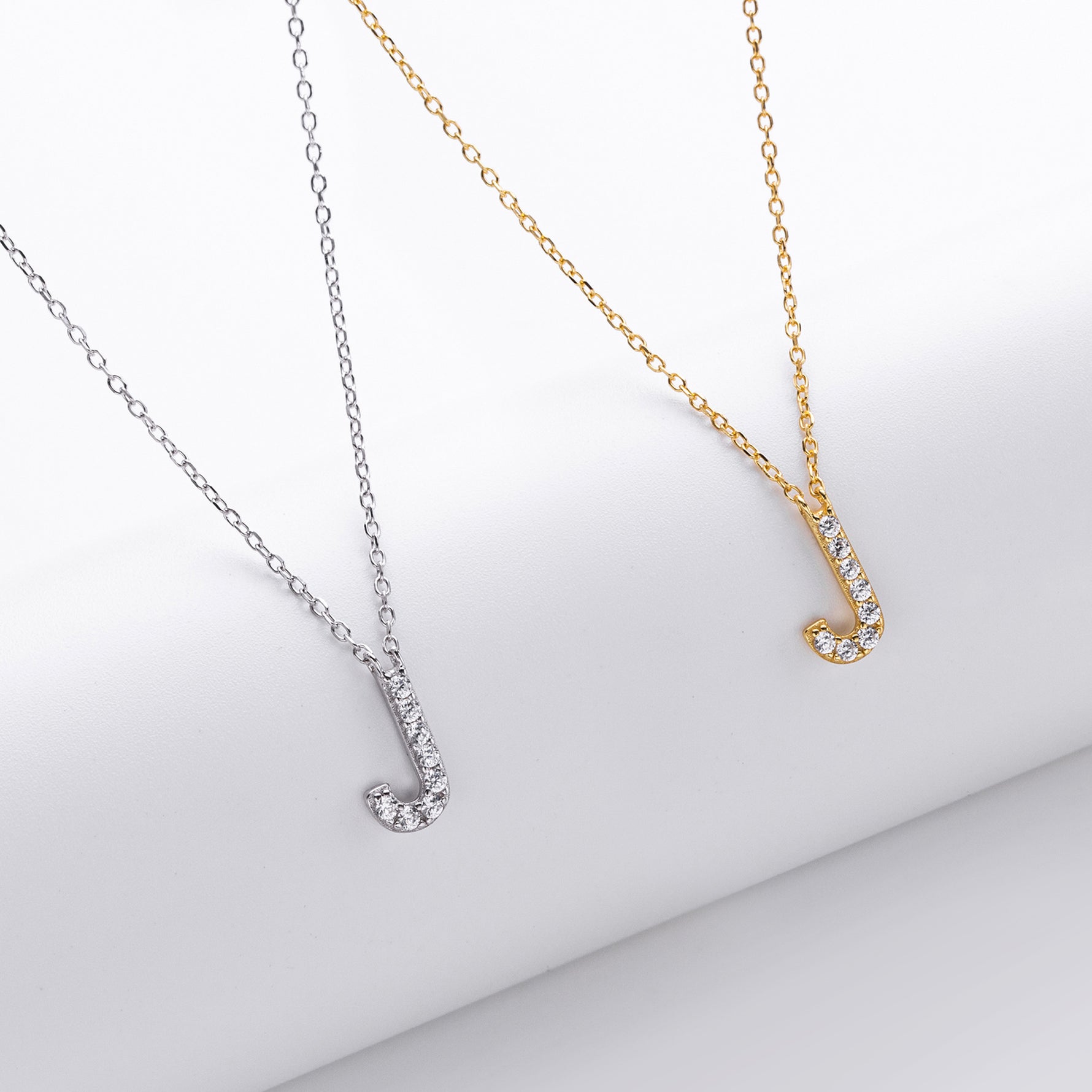 S925 Sterling Silver Simple Zircon Necklace with English Letters