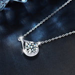 S925 Sterling Silver Moissanite Water Drop Pendant Necklace