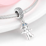 S925 Sterling Silver Full Zircon Inlaid Boy Pendant