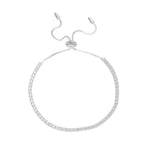 S925 Sterling Silver Full round Zircon Inlaid Pull Adjustable Bracelet