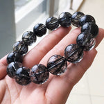 Natural Brazilian Black Rutilated Quartz Bracelet