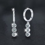 Tassel-shaped moissanite earrings in 925 sterling silver