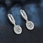 925 Sterling Silver Oval Moissanite Earrings