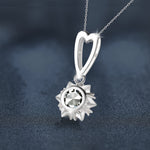 S925 Sterling Silver Loving Heart Moissanite Necklace