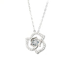 S925 Sterling Silver Moissanite Rose Heart Necklace