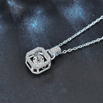 S925 Sterling Silver Moissanite Smart Square Bag Necklace