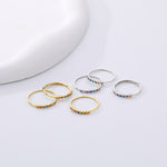 S925 Sterling Silver Rainbow Zircon Ring