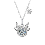 S925 Sterling Silver Moissanite Deer Pendant Necklace