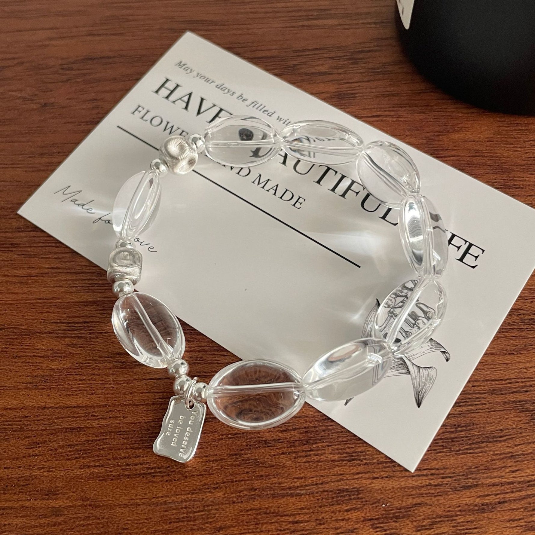 S925 Sterling Silver and White Crystal Bracelet