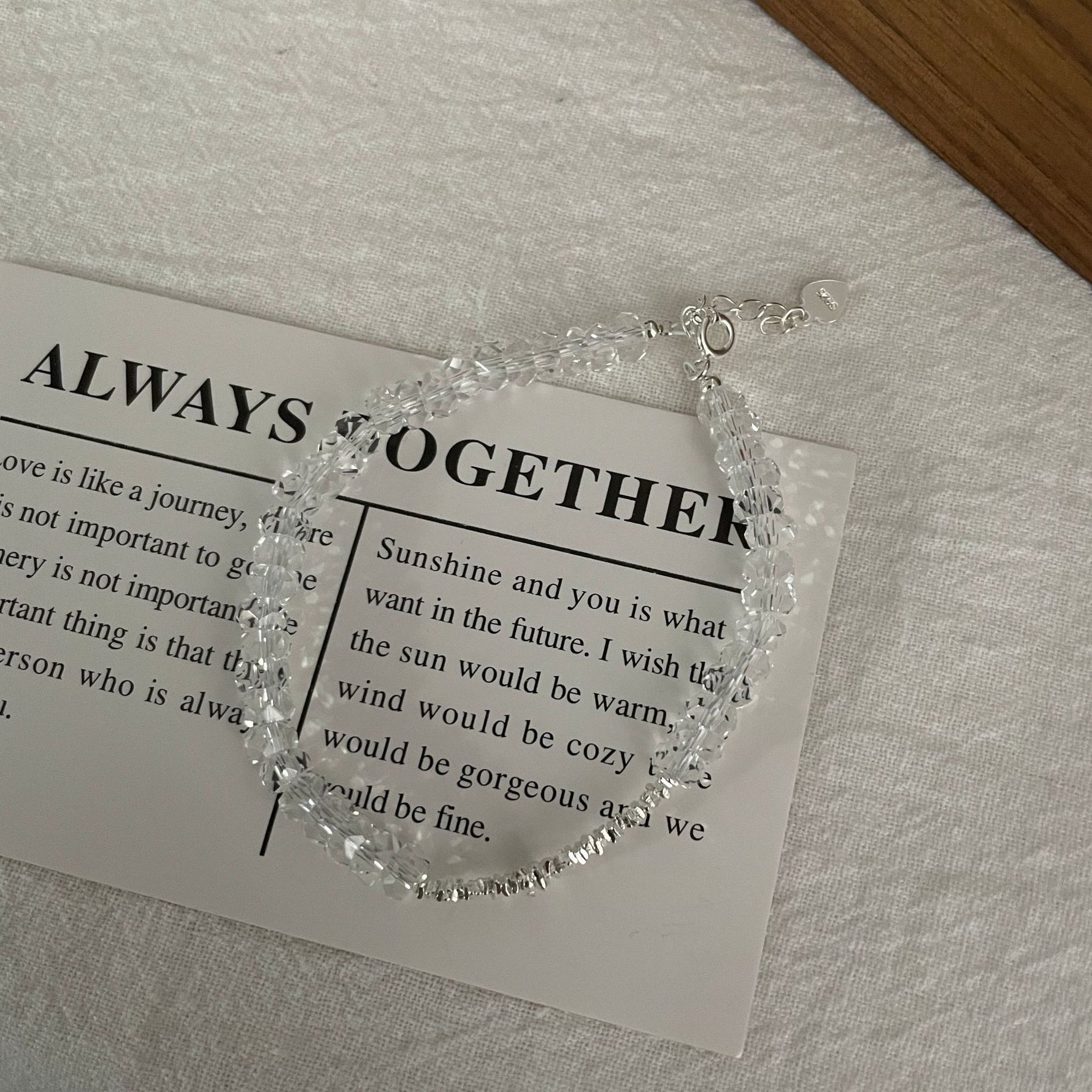 S925 Sterling Silver White Crystal Bracelet