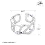S925 Sterling Silver Fashionable and Unique Wrinkled Irregular Ring