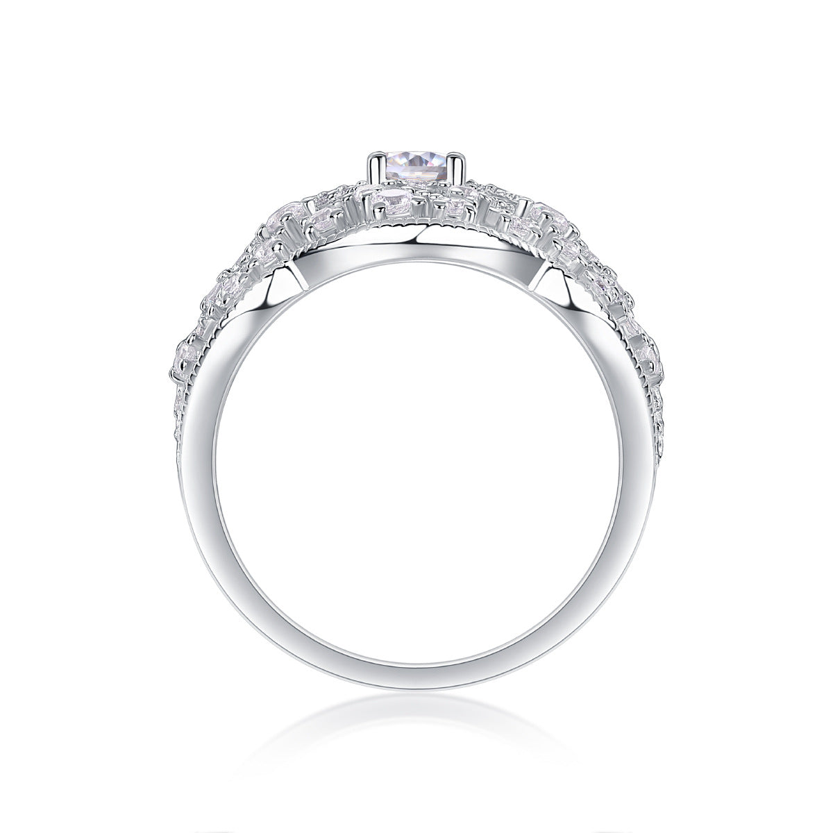 S925 Sterling Silver Ring with Moissanite