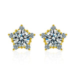 Moissanite & S925 Sterling Silver Star Stud Earrings
