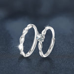 S925 Sterling Silver Twist Moissanite Couple Ring