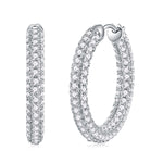 S925 Sterling Silver Moissanite Large Hoop Earrings