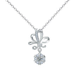 S925 Sterling Silver Moissanite Bridal Bouquet Pendant Necklace