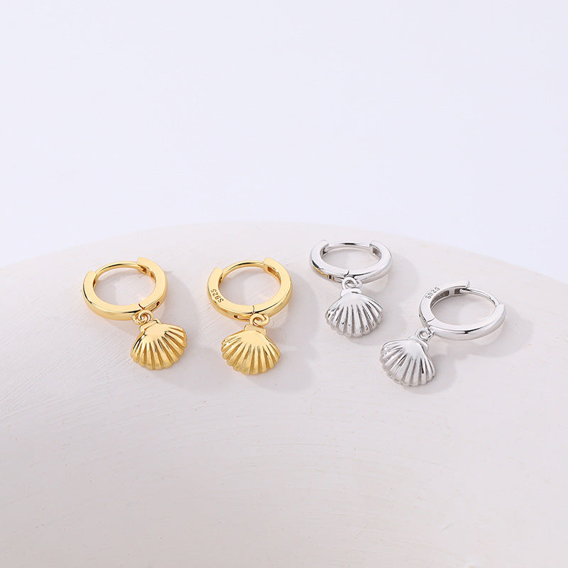 925 Sterling Silver Shell-Shaped Earrings