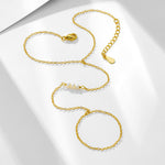 S925 Sterling Silver Natural Pearl Finger Chain Bracelet