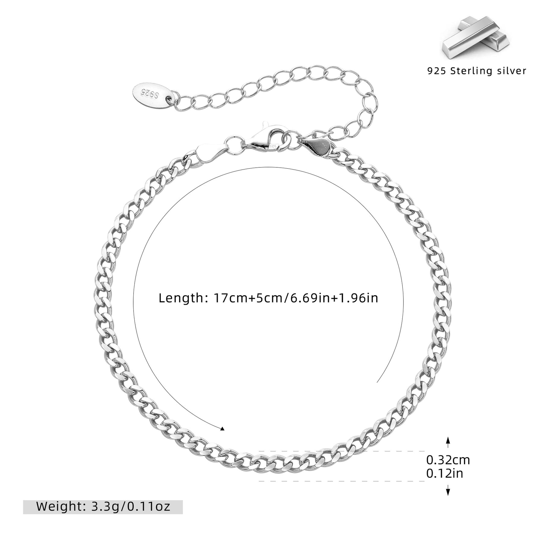 S925 sterling silver bracelet