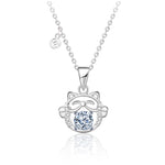 S925 Sterling Silver  Lucky Cat Moissanite Pendant Necklace