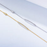 S925 Sterling Silver Simple Zircon Inlaid Bracelet