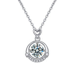 S925 Sterling Silver Moissanite Small Four-Claw Pendant Necklace