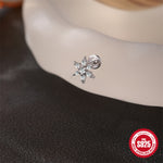 S925 Sterling Silver Hexagram Moissanite Threaded Cartilage Stud Earring(Single unit)