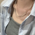 S925 sterling silver natural white crystal necklace